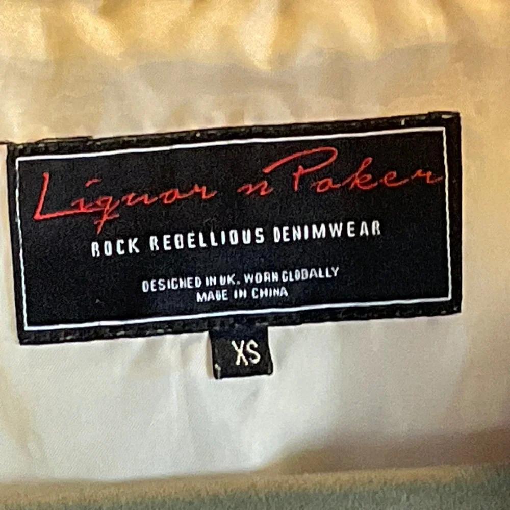 Liquor‎ n poker 'satin' bomber jacket embroidered zip tennis club Men XS Women S